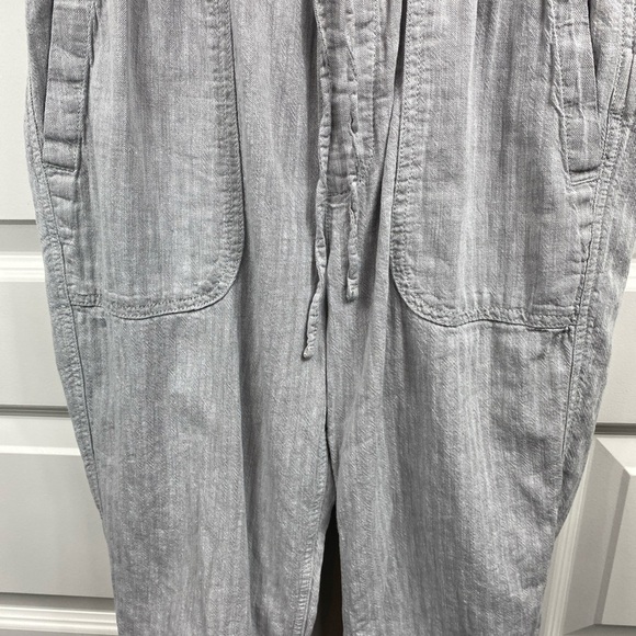 Gap Rib Chambray Jogger Pants Womens Light Gray Pull On Cotton Drawstring Small - Picture 2 of 6